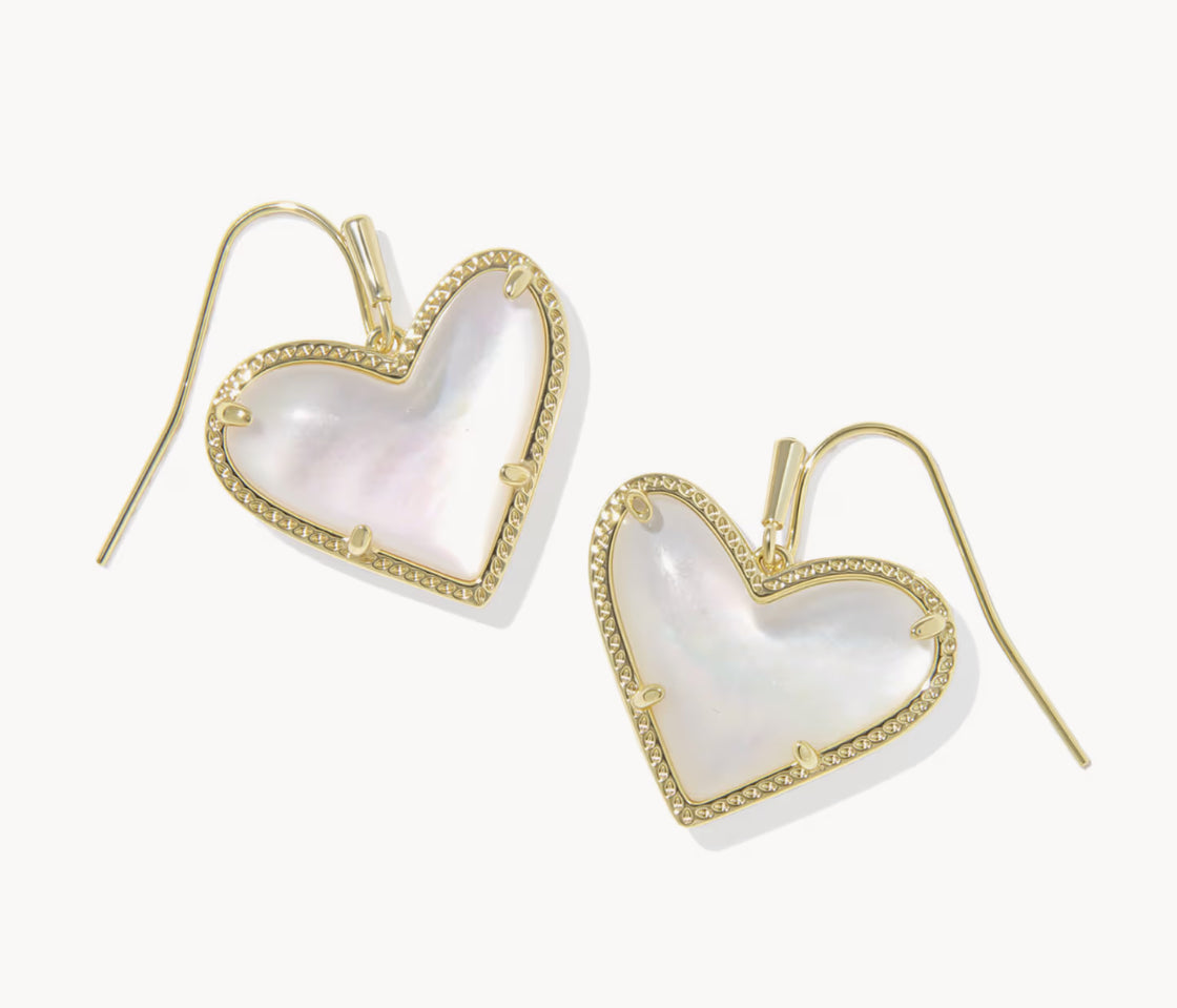Kendra Scott Ari Heart Statement Gold Drop Earrings