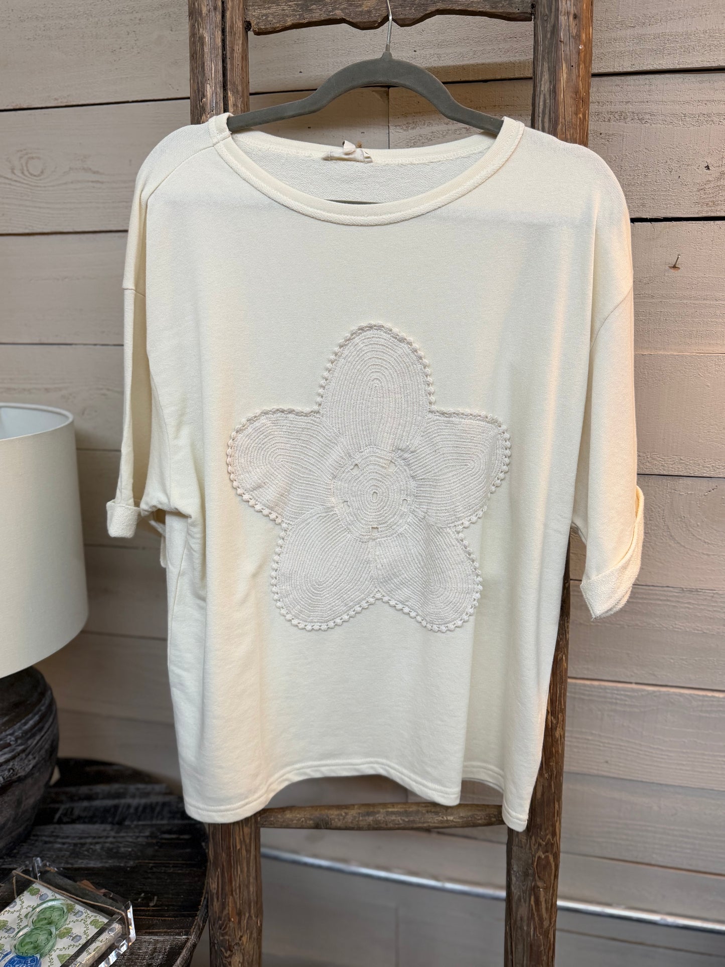 Half Sleeve Flower Tee