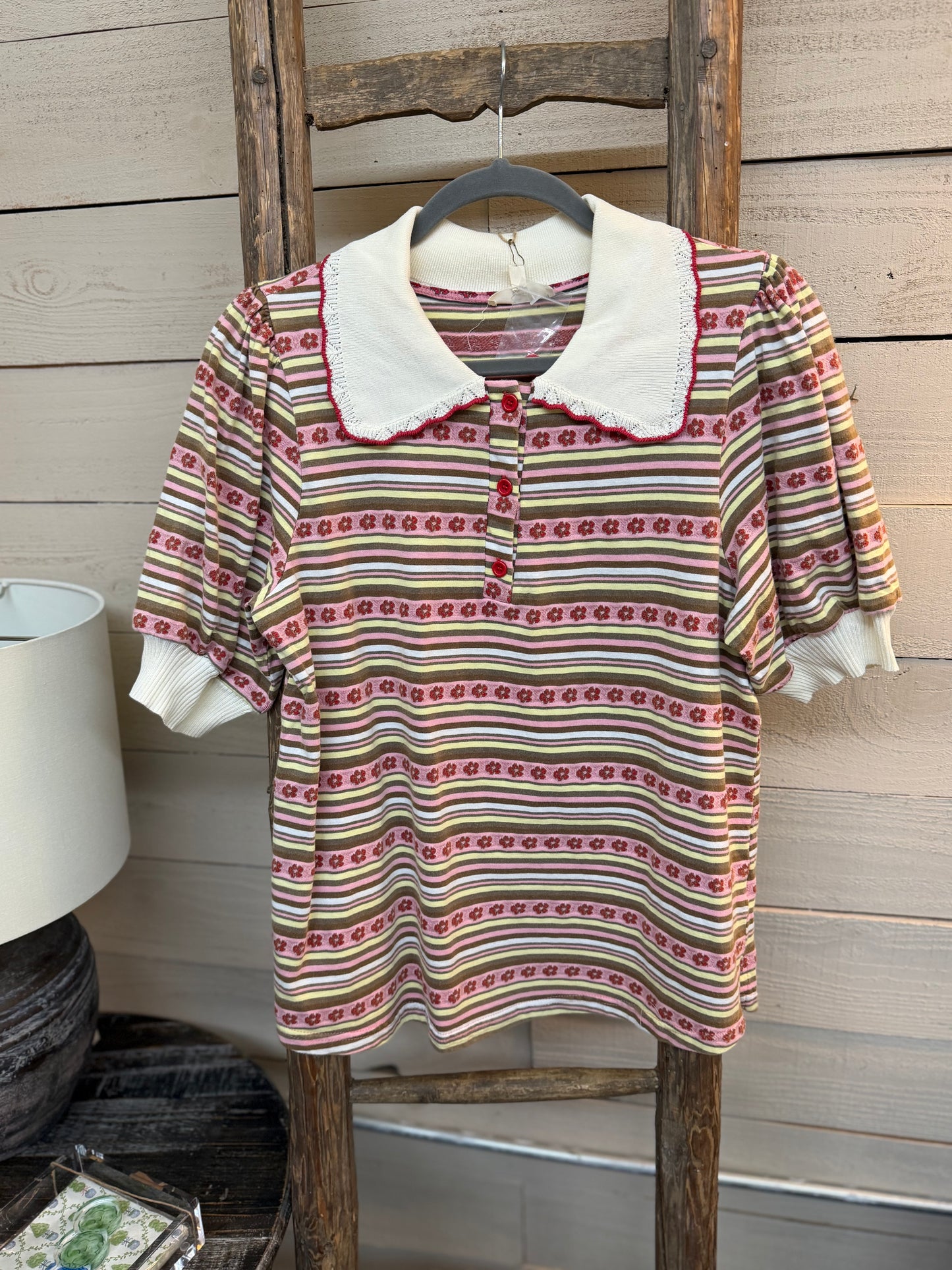 Collared Stripe Top