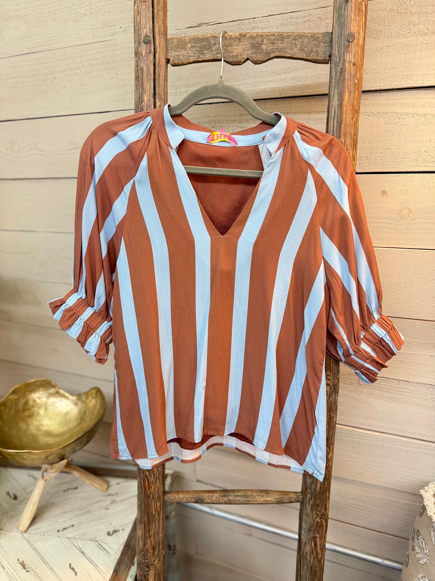 Striped V-Neck Top