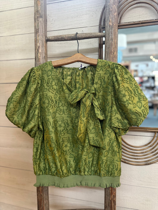 Front Bow Floral Top