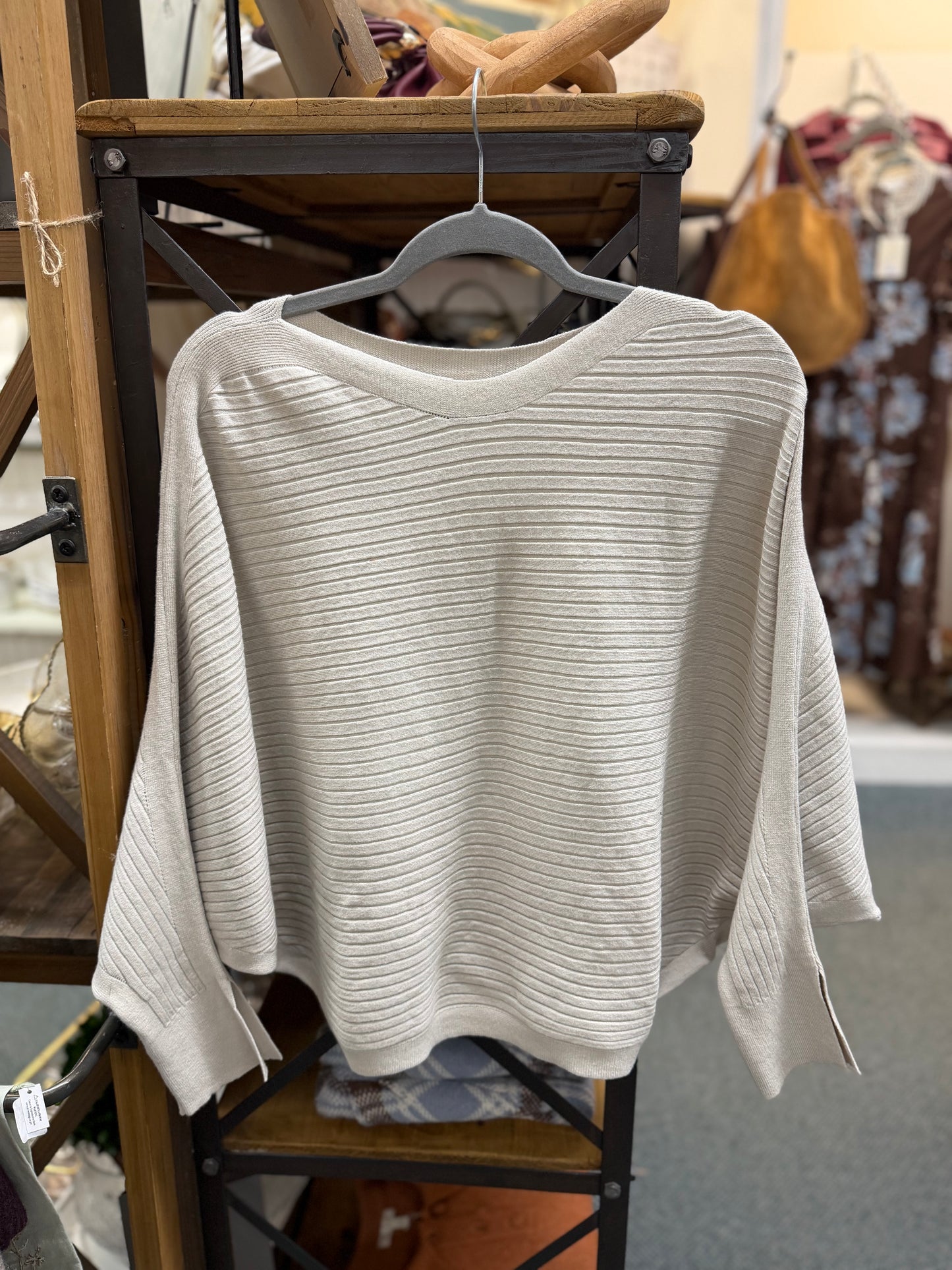 Ribbed Dolman Knit Top