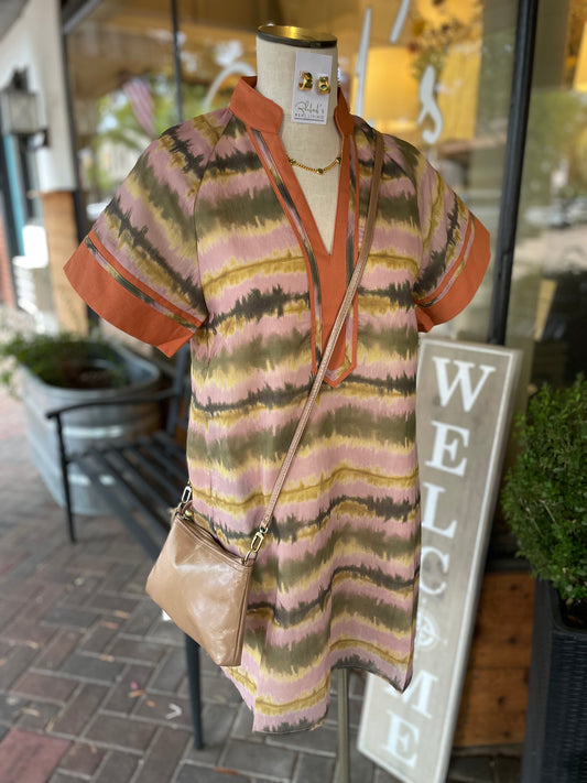 V-Neck Abstract Dress