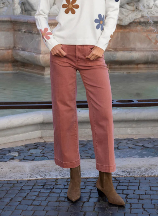 Cropped Twill Jeans