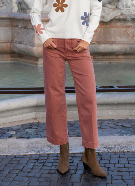 Cropped Twill Jeans