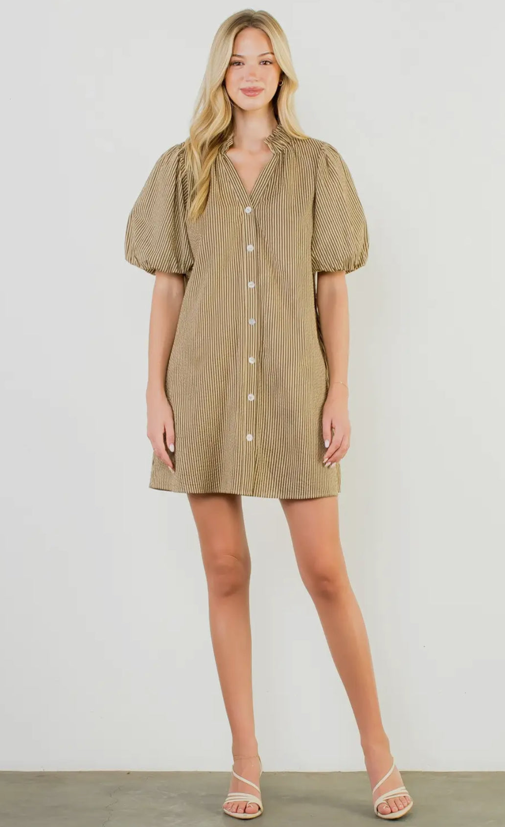 Striped Button Up Dress