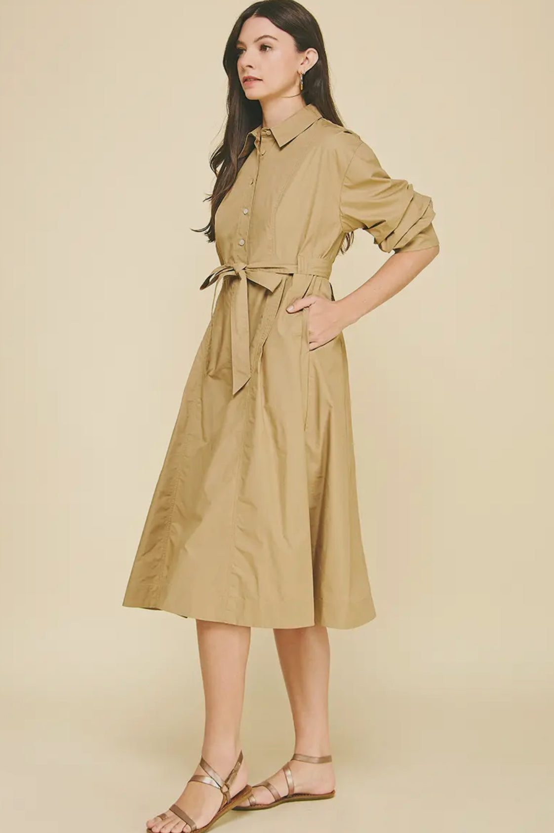 Tucked Sleeve Dress