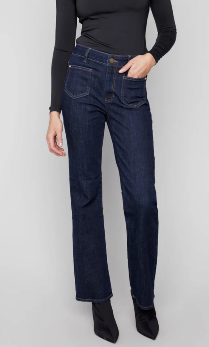 Patch Pocket Flare Jeans