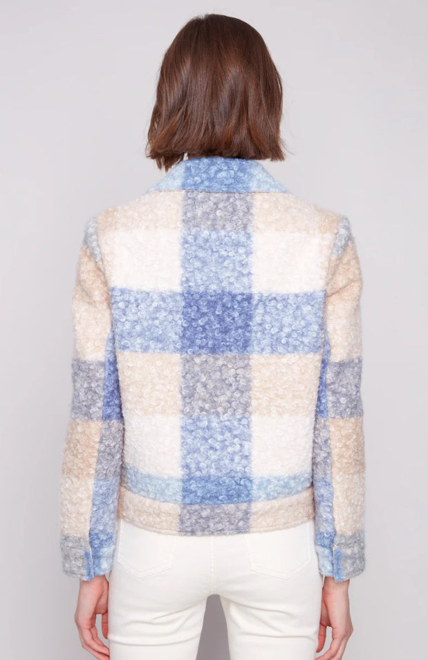 Charlie B Plaid Boucle Jacket