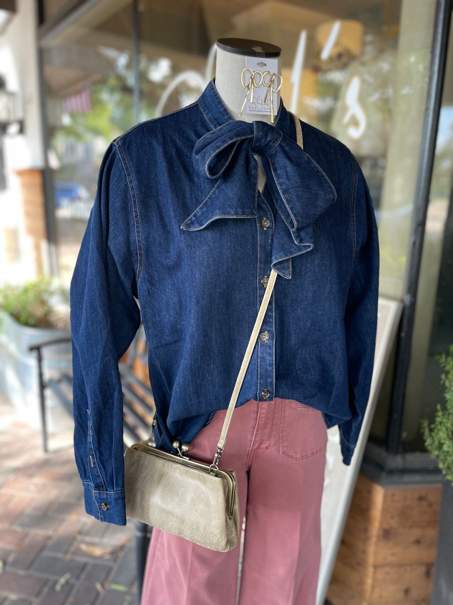 Bow Tie Denim Shirt