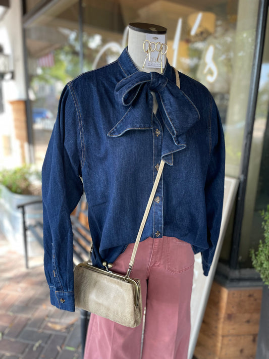 Bow Tie Denim Shirt