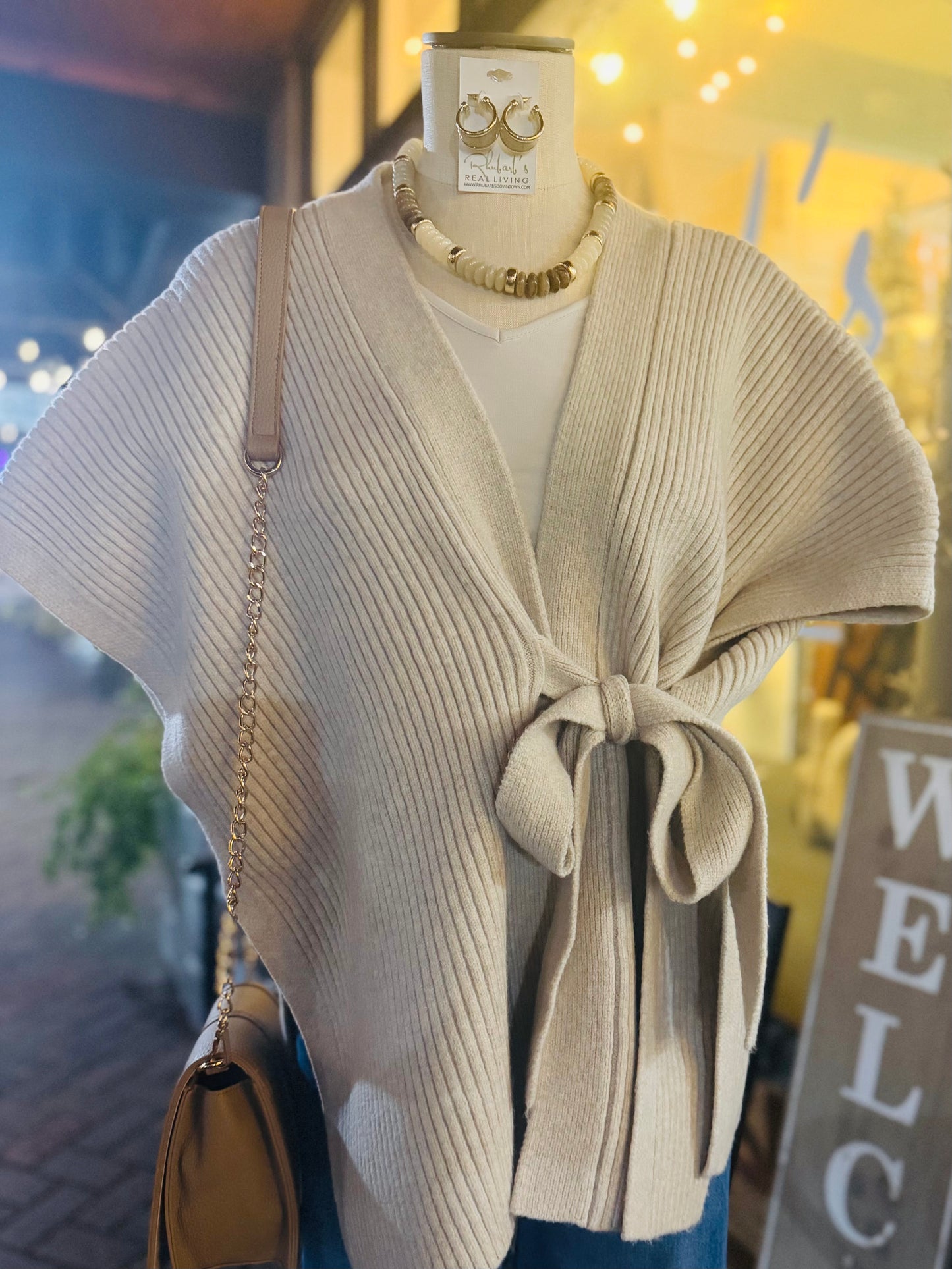 Side Tie Knit Cardigan