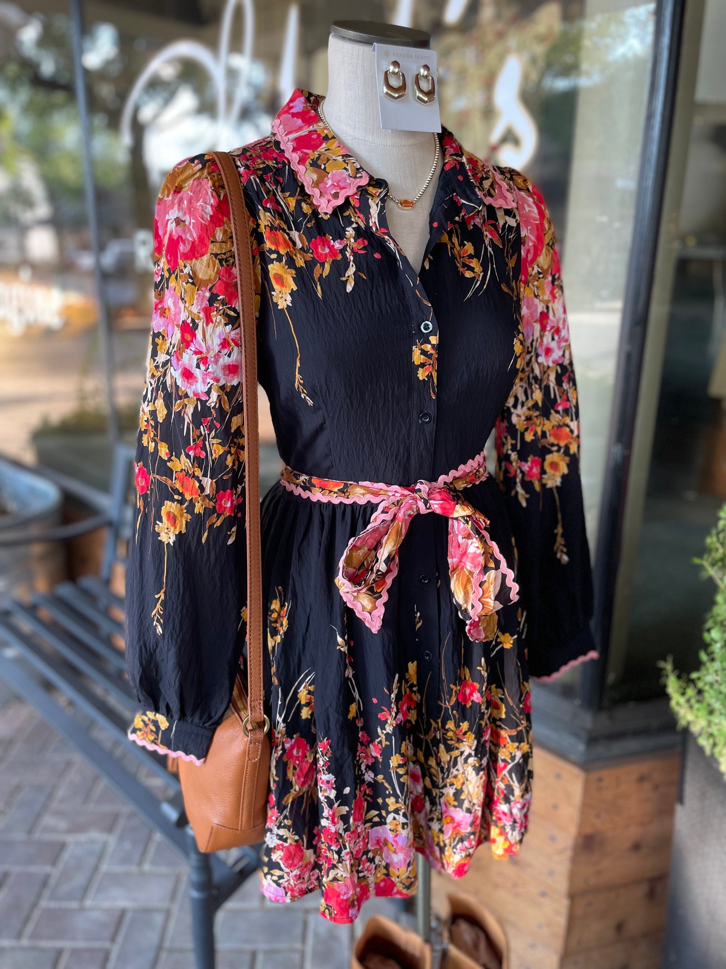 Floral Sash Mini Dress
