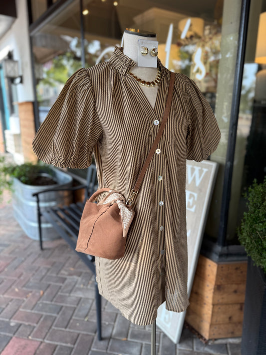 Striped Button Up Dress