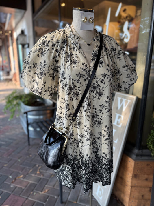Floral Lace Hem Dress