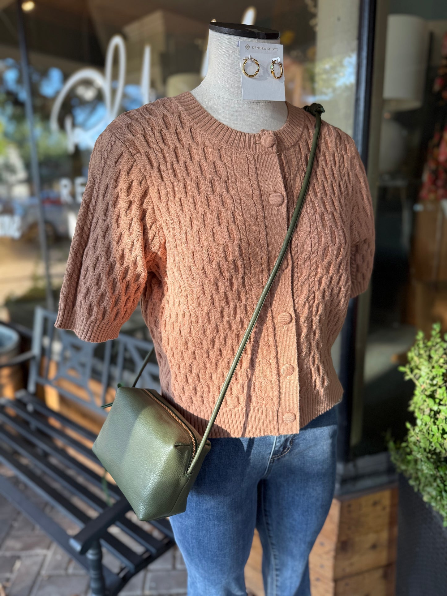 Short Sleeve Knit Cardigan