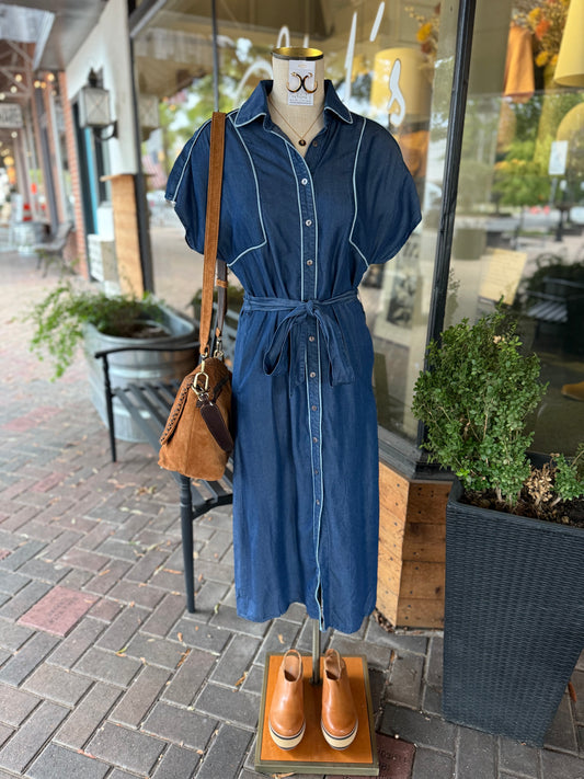 Chambray Midi Dress