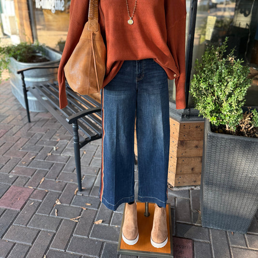 Liverpool Stride Stripe Wide Leg Jeans