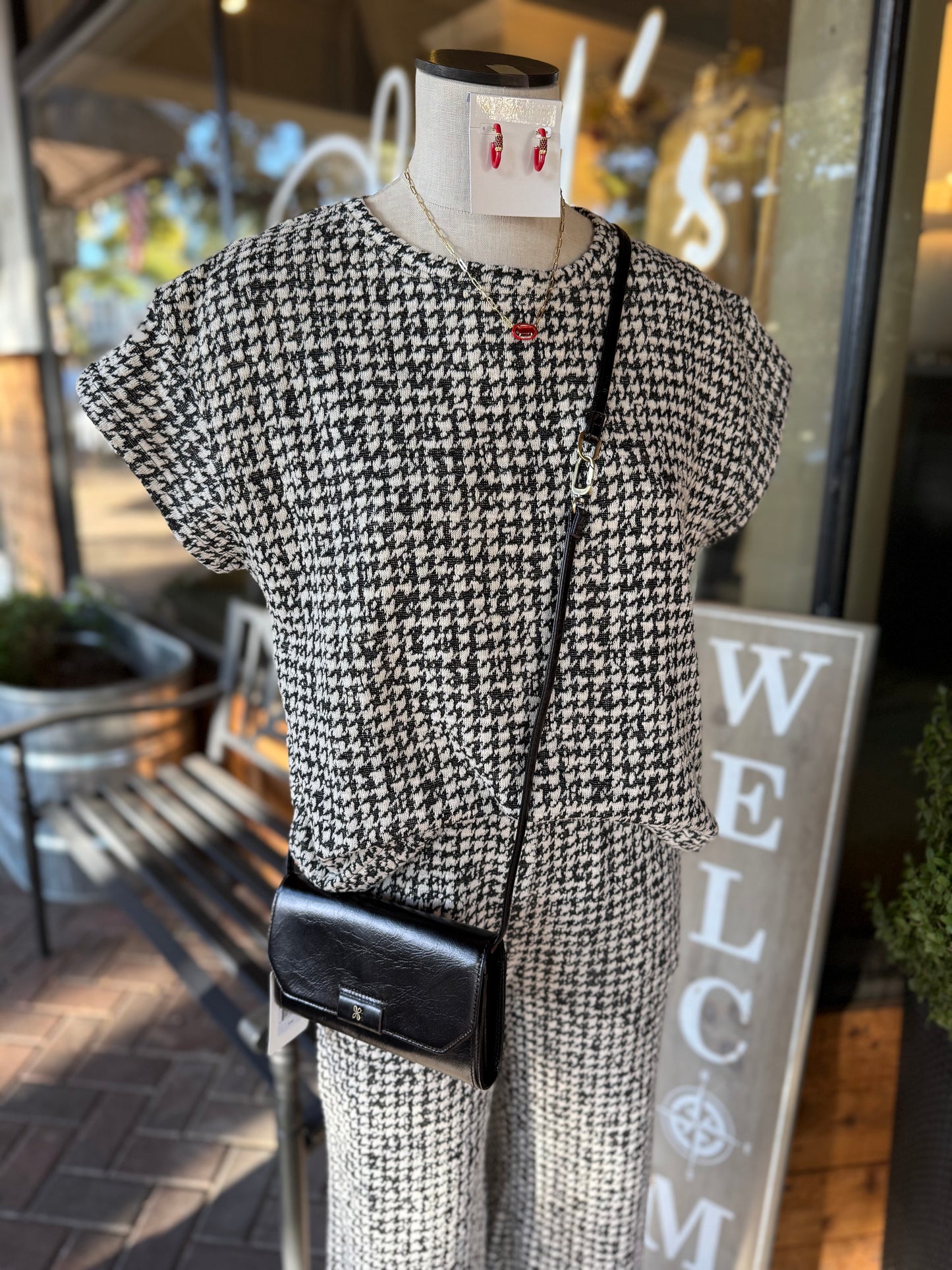 Houndstooth Knit Set