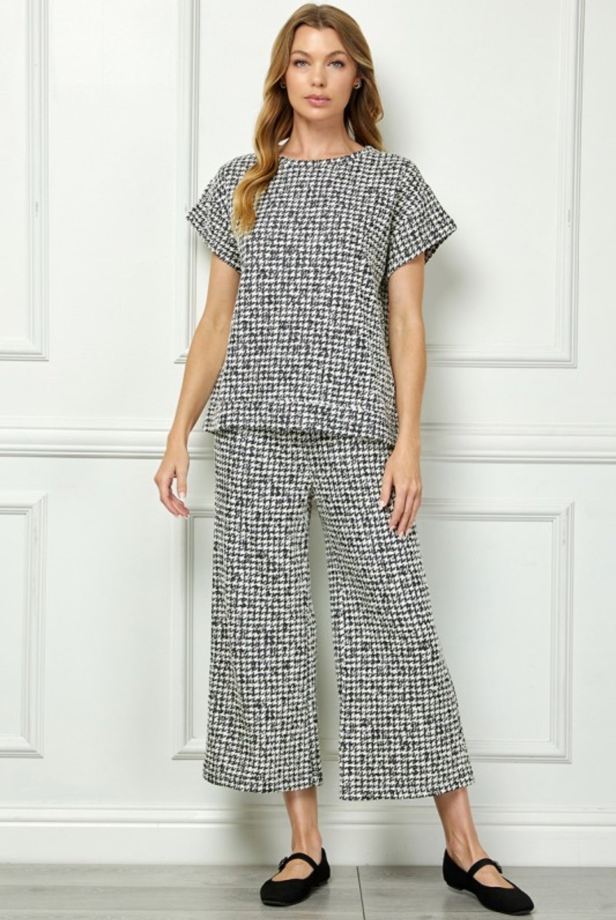 Houndstooth Knit Set