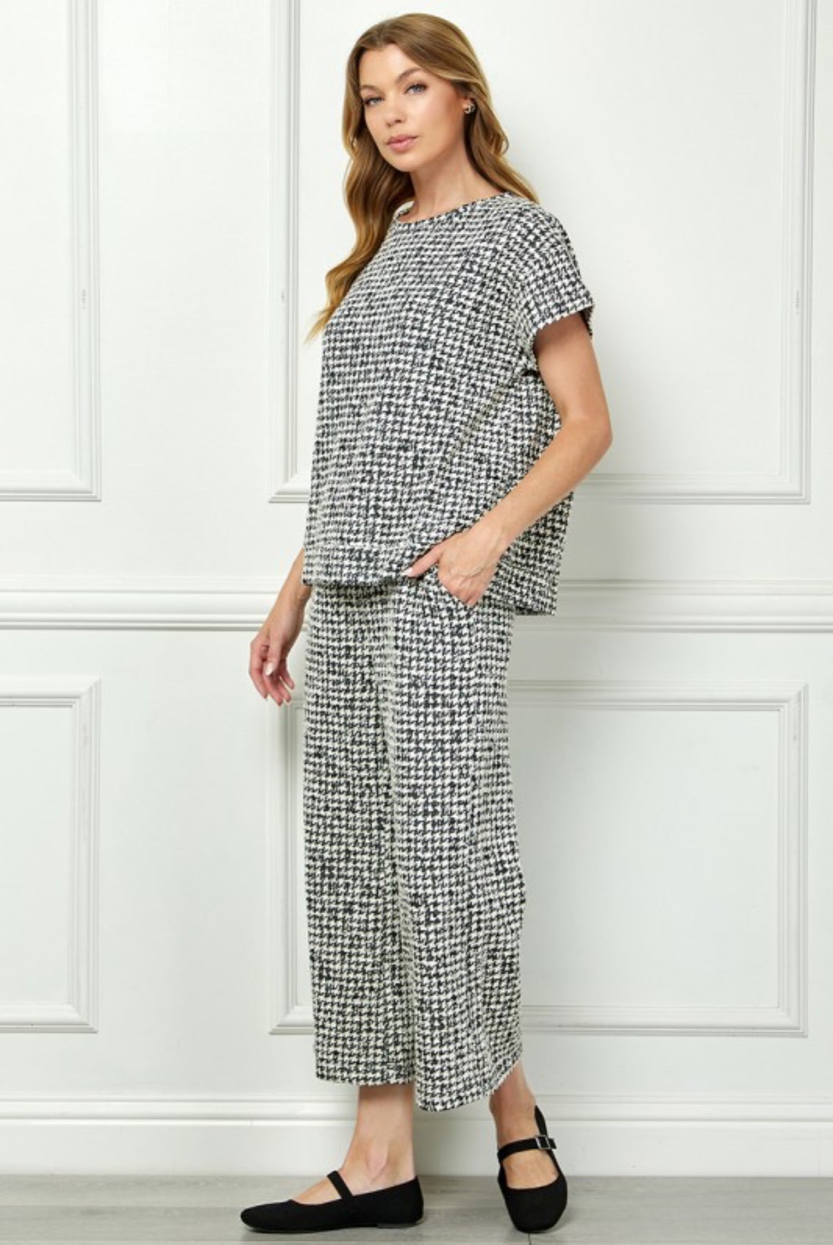 Houndstooth Knit Set