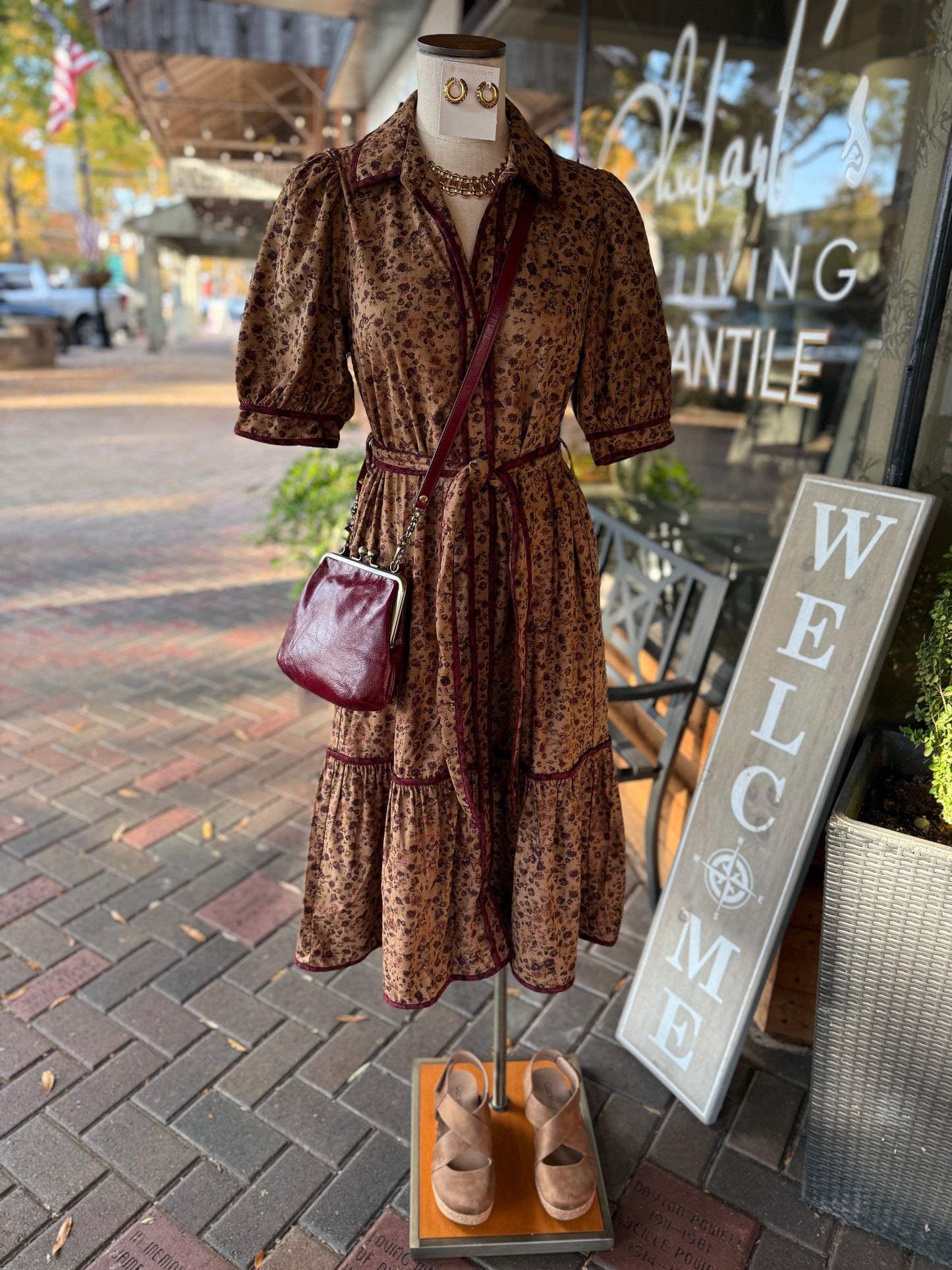 Corduroy Floral Dress