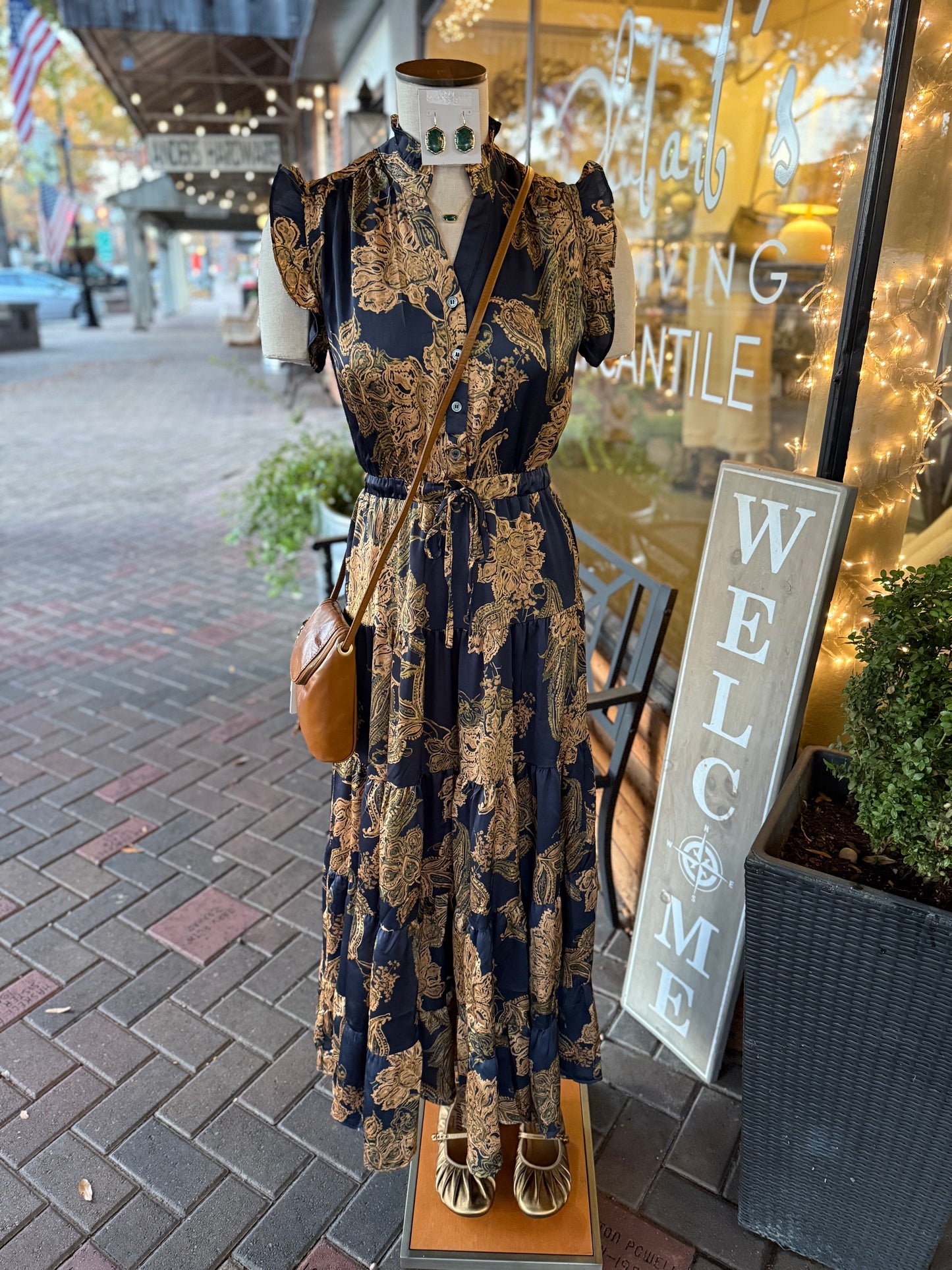 Satin Floral Maxi Dress
