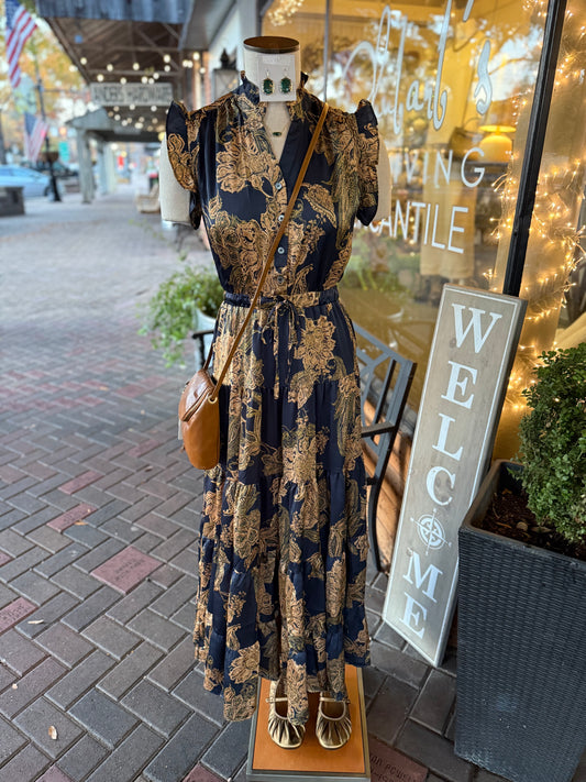 Satin Floral Maxi Dress