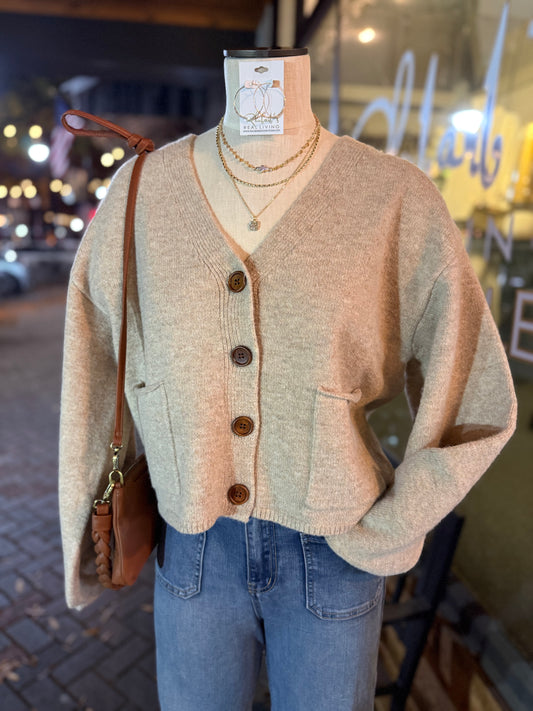 V-Neck Button Up Cardigan
