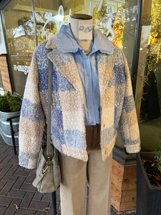Charlie B Plaid Boucle Jacket