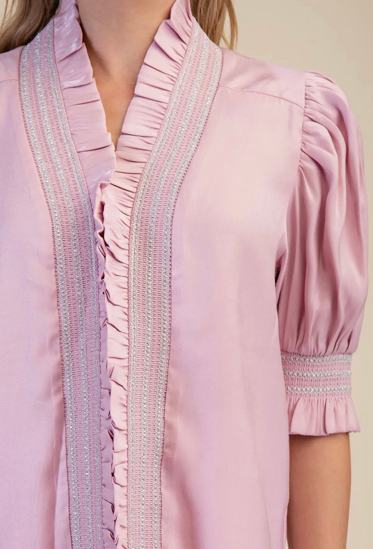 Ruffle V-Neck Blouse