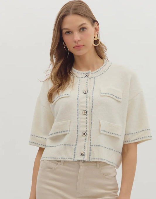 Stitched Knit Sweater