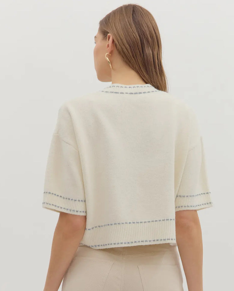 Stitched Knit Sweater